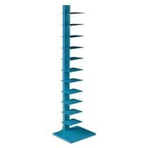 SEI Furniture Spine Tower Shelf in Bright Cyan