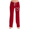 thumbnail image 2 of Xunlbb Wide Leg Pants Woman, Ladies' Fashion Printed Pants For Valentine's Day ,E 2XL, 2 of 5