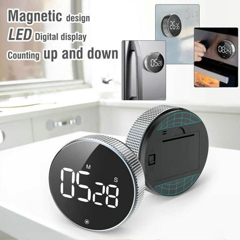 Magnetic Digital Smart Timer - Rotation Countdown Timer DM,Timer Countdown  Clock Self Regulating Rotary Magnetic LED Digital Mute Tool