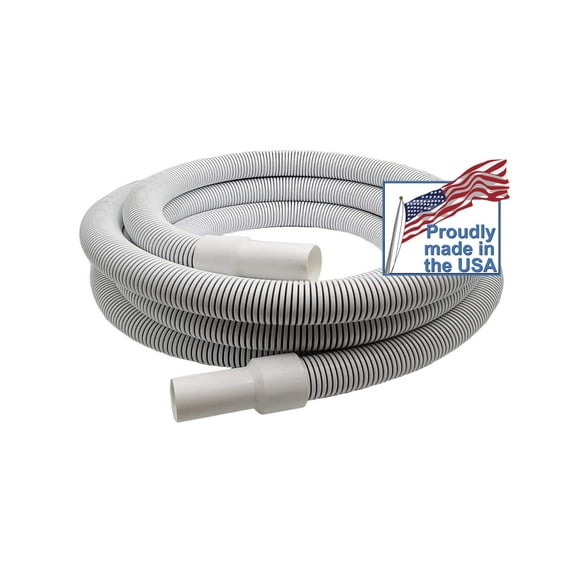 Destroyer Plastics One Year Manufacture Warranty Above/In Ground Manual Swimming Pool Vacuum Hose with Swivel Cuff Commercial White 1.5 in, 30