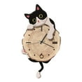 thumbnail image 2 of CoudarTitie Cat Wall Clock Pendulum Decorative Clock Modern Stylish Wall Ornament for Indoor Black White, 2 of 9