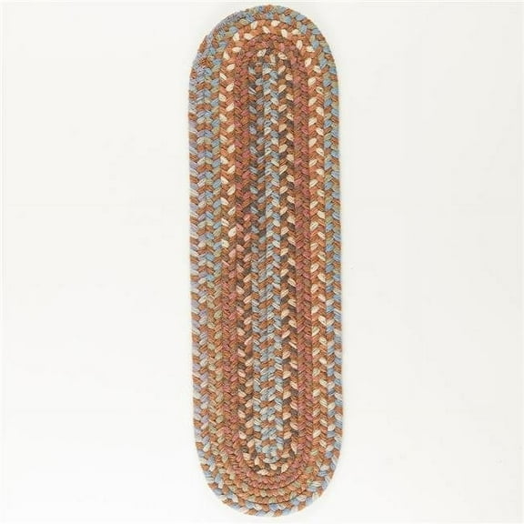 Rhody Rug BH77A008X028-13 Bar Harbor Bombay Stair Treads, Multi Color - Set of 13