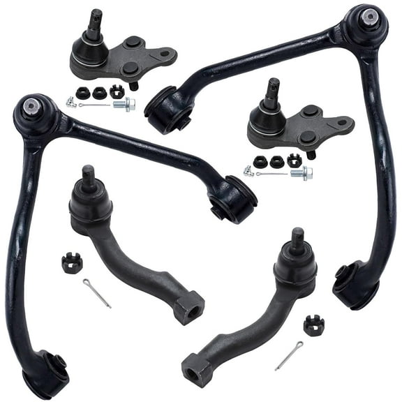 Detroit Axle - Front 6pc Suspension Kit 2003-2006 Kia Sorento 2003 2004 2005 2006, 2 Upper Control Arms 2 Outer Tie Rod Ends 2 Lower Ball Joints Replacement