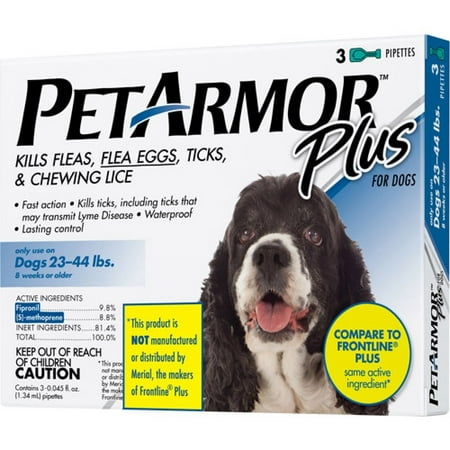 PetArmor Plus Flea & Tick Protection For Dogs 22-44 Pounds, 3-month supply