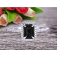 thumbnail image 1 of Classic And Stunning Look 10k White Gold 1.75 Carat Emerald Cut Black Diamond Moissanite Engagement Ring, 1 of 6