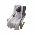thumbnail image 4 of Whale Soft Flannel Fleece Throw Blanket, Big Black Whale with Striped Dreamy Clouds with a Motto Work of Art, Cozy Plush for Indoor and Outdoor Use, 70" x 90", Pink Black and White, by Ambesonne, 4 of 6