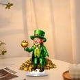 thumbnail image 4 of Cheapark St Patricks Day Green Four Leaf Shamrock Acrylic Flatware Piece Utensil Set for Irish Party, 4 of 8