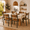 Walnut, variant on iPormis 35''Tall Dining Chairs Set of 6, Dining Room Chairs with MDF Board & Metal Frame, Perfect for Small Space, Easy Clean,Rustic Brown