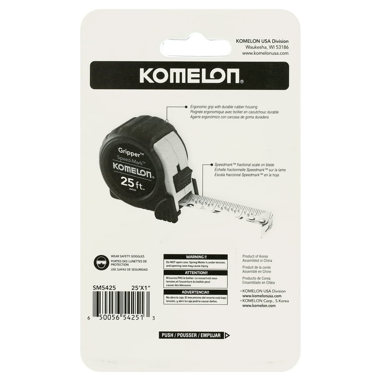 Komelon SM5425 25ft Speedmark Gripper Tape Measure - Walmart.com Komelon SM5425 25ft Speedmark Gripper Tape Measure - Walmart.com