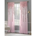 thumbnail image 4 of Pink Glowing Fluid Sheer Curtains 96 Inch Length 2 Panels Set, Romantic Modern Droplet Voile Window Treatment Semi Sheer Long Curtains Drapes for Bedroom/Living Room/Kitchen 52"x96"x2, 4 of 7