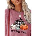 thumbnail image 3 of FASHIONWT Women Casual Halloween Printing Long Sleeve Round Neck Pullover Loose Cotton T-Shirt, 3 of 4