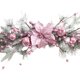 thumbnail image 1 of Corona navideña rosa para puerta con bolas, ventana, corona rosa para decoración del hogar de Año Nuevo, 1 of 5