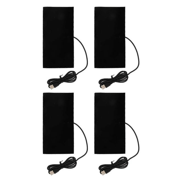 4pcs USB Heating Pad Multifunctional Carbon Fiber Washable Heating Pad for Shoulder Neck Lumbar Spine Back Pain Relief DC 5V