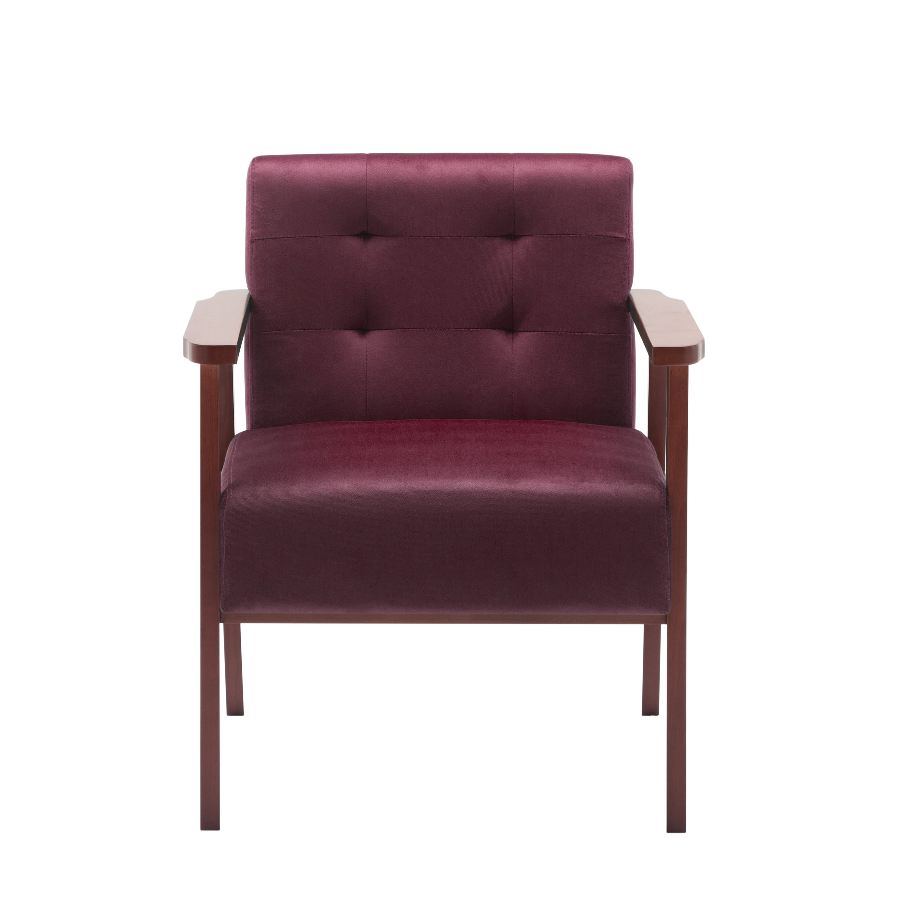 BSHTI Wood Frame Accent Armchair, Velvet Accent Armchair With Comfy Upholstered Armchair for Living Room, Bedroom Corner, Reading Nook