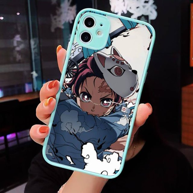 Kimetsu No Yaiba Demon Slayer Anime fundas de teléfono mate para iPhone 14 12 13 Mini 11 Pro XS Max Plus funda trasera dura de PC Tan Jianjun unisex