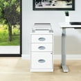 thumbnail image 2 of 3 Drawer Locking Metal File Cabinet w/ Top Shelf in White, 2 of 10