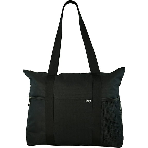 Ensign Peak Shoulder Tote with Multiple Pockets and Zipper Closure, Black