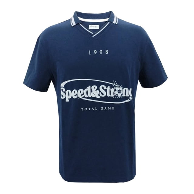 Playera Polo George Para Hombre Oversize Soccer Marino Talla M
