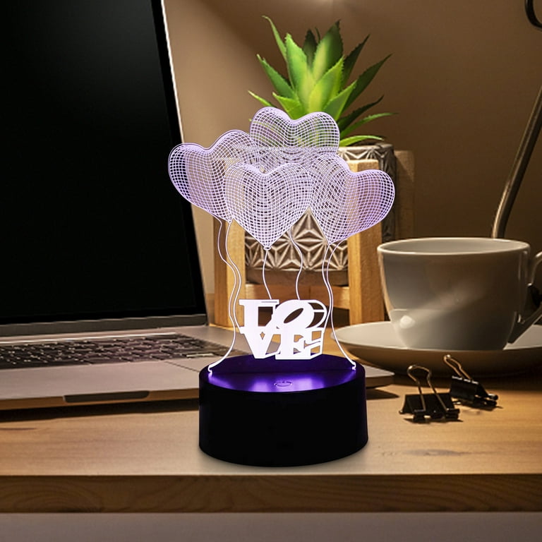 RKZDSR Acrylic LED Vision Table Lamp Valentine s Day Heart Series Night Light Gift