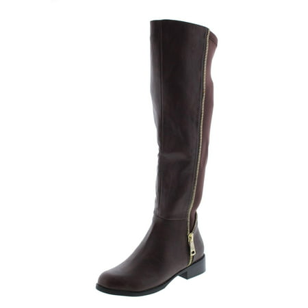 Luichiny Womens Phone Booth Faux Leather Knee High Riding Boots ...