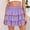 Purple, variant on Hduncf Summer Skorts for Women Flowy High Waist Elastic Ruffle Tiered Mini Skirts Fashion Casual Cute Beach Vacation Skirt Red XXL