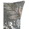 thumbnail image 4 of The HomeCentric Cushion Cover For Couch, Pillowcases, Pillow Cover Pack of 2, 24x24 inch (60x60 cm) Grey, Silk Throw Pillow Cover, Handmade Pillow Cover, , Floral Easter - Grey N Silver Garden, 4 of 4