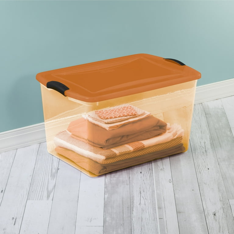 Sterilite Large Storage Bin, 66 Quart Latch Box Plastic Adult With