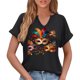 thumbnail image 5 of Xuyuer Mardi Gras V-Neck T-Shirt for Women Hearts Beads Carnival Tuesday Parade Loose Top short Sleeve Casual Tee Tshirts S-2XL Pattern T-Shirt - Casual Short-Sleeved Retro, 5 of 6