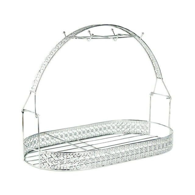 jifeng Bottle Rack Kitchen Organizer Home Metal Gift Versatile Minimalist with Storage Oval Silver