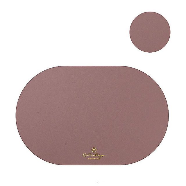 Tableware Pad Placemat Pu Leather Table Mat Heat Insulation Set Of 1/4 Placemats Oval Coaster Kitchen Table Decor Mats1 set