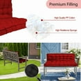 thumbnail image 7 of SDJPOI 2-3 Seater Porch Swing Replacement Cushion, Thicken 4" Waterproof Outdoor Bench Cushions with Backrest for Outdoor Furniture (red，63in*40in）, 7 of 7