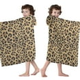 thumbnail image 4 of Brown and Black Leopard Print Hooded Bath Towel，60"x35" for Ages 3 To 12 Kids, Quick Dry Lightweight Soft Microfiber Hood Beach Towel Cover Up for Kids, 4 of 7