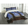 thumbnail image 3 of Ambesonne Summer Quilted Bedspread Set 3 Pcs, Ocean Sea Clouds View, King Size, Dark Brown Navy Blue, 3 of 5