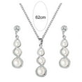 thumbnail image 5 of Eoperou Luxurious Jewelry Set Romantic Dangle Earrings Necklace Simulated Pearls Fashion Charm Wedding Bridal Bridesmaid Rhinestone Pendant Jewelry, 5 of 7