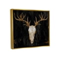 thumbnail image 3 of Stupell Industries Deer Antlers Skull Dark Rustic Animals & Insects Painting Gold Floater Framed Art Print Wall Art, 3 of 9