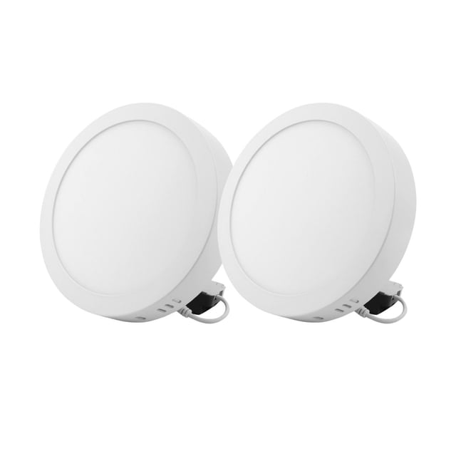 Paquete de 2 Lámparas Circulares de Sobreponer Sanelec 1290, 12 W, Luz Fría