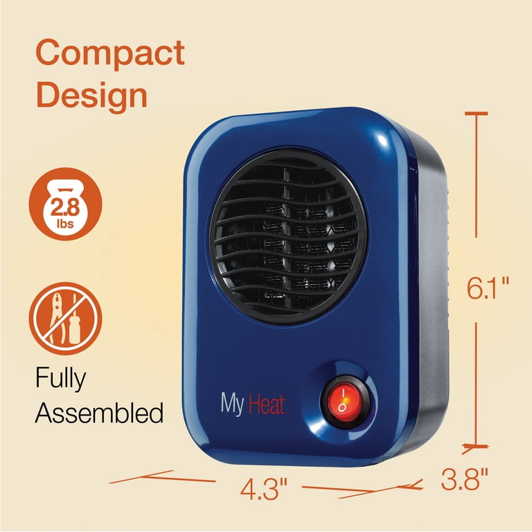 Lasko 200W MyHeat Personal Desk/Tabletop Space Heater with Simple Controls,  102, Blue - Walmart.com