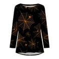 thumbnail image 4 of Costumes d'Halloween pour Femmes 2023 en Liquidation T-Shirt à Col Rond Oversize pour Femmes T T-Shirts à Imprimé d'Halloween T-Shirt à Manches Courtes Blouse Hauts, 4 of 5