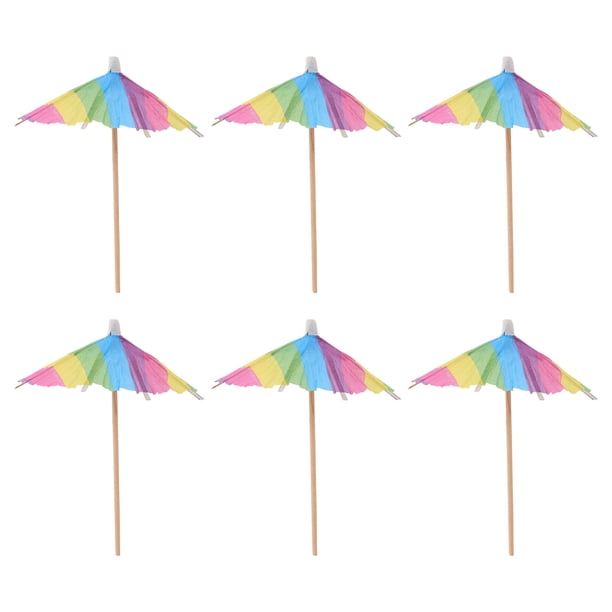 ColoMX Cócteles paraguas de 50 pcs Cócteles desechables Cóctel Toppers Poste paraguas
