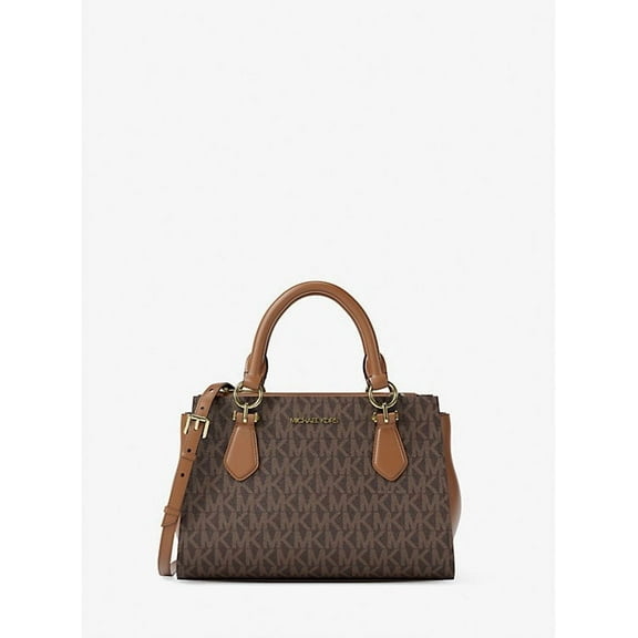 Michael Kors Outlet Marilyn Small Signature Logo Messenger Bag - Brown