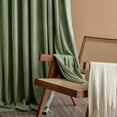 thumbnail image 2 of Curtainking Velvet Blackout Curtains Christmas Curtains 84 inches Length Thermal Insulated Soft Drapes for Bedroom Living Room Rod Pocket Window Curtains 2 Panels Pea Green, 2 of 7