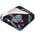 thumbnail image 4 of Bingfone Mushroom Doodle Print Flannel Fleece Blanket Throw Blanket For Bed,Sofa,Couch,Travel,Camping(60"X50"), 4 of 9