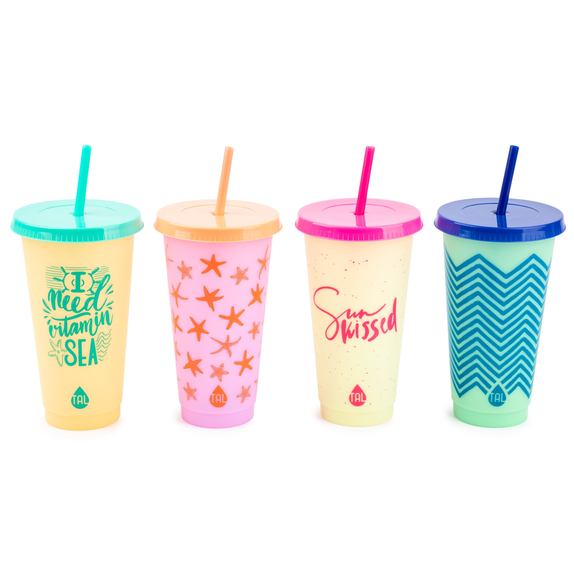 TAL Color Changing Cup with Lid and Straw 24oz, Pattern