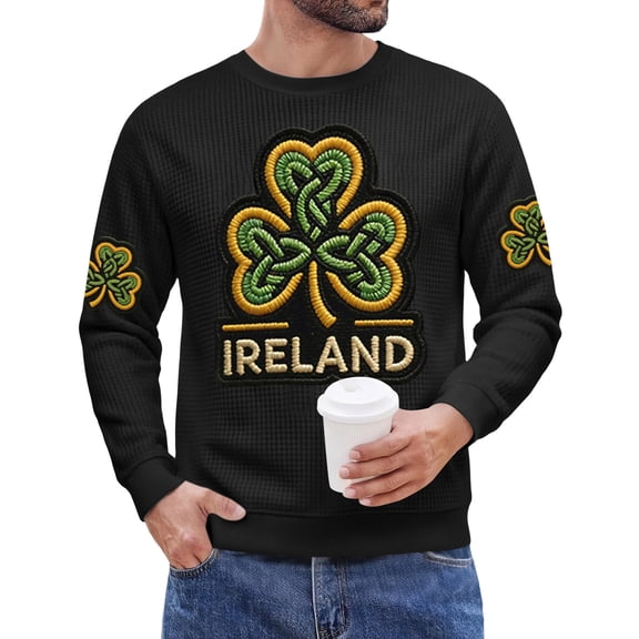 Men's St. Patrick's Day Ireland Shamrock Sweatshirt Long Sleeve Casual Pullover