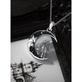 thumbnail image 4 of Dorunmo Skull Necklace 925 Sterling Silver Skeleton Lover Pendant Crescent Moon Necklace Gothic Jewelry Anniversary Wedding Halloween Gifts for Wife Girlfriend Couple, 4 of 6
