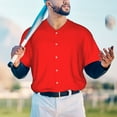 thumbnail image 6 of Daiia Red Mens Baseball Jersey Button Down Shirts Short Sleeve Sports Uniforms-4X-Large, 6 of 9