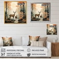 thumbnail image 4 of Designart "Deer Family Amidst the Woods II" Animals Framed Wall Art Decor - Modern Brown Deer Landscape Living Room Framed Canvas Art, 4 of 6