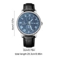 thumbnail image 3 of Openwork Dial Men's Quartz Watch Alloy Case Leather Strap, ZzCityTK Business Casual Wristwatch with Pin Buckle, Fashion Dress Watch for Office Daily Wear Outing Meetings, Black, 3 of 6