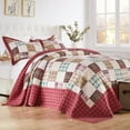 thumbnail image 6 of Greenland Home Fashions Oxford Cotton Bedspread Set, Reversibe, Jumbo Sized, 3-Piece Queen, Red, 6 of 8