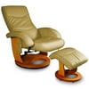 Tranquil Ease Shiatsu Euro Recliner Massage Chair & Ottoman, Cream